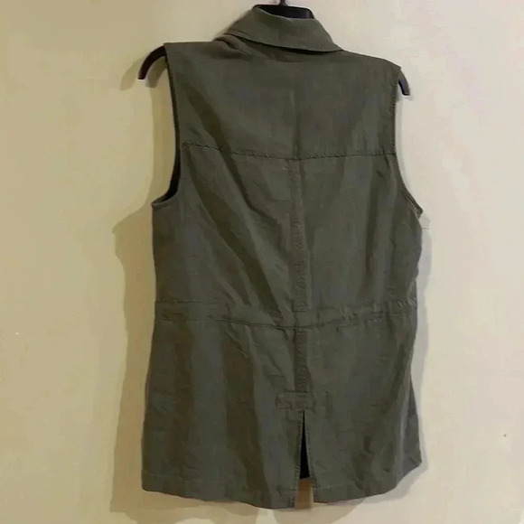[M]Sanctuary Olive Green Casual Vest with Drawstring Closure-  100%Tencel - Picture 8 of 11